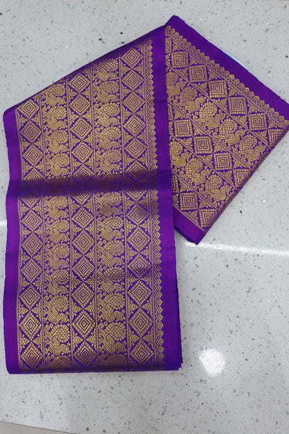 8 Inches  Pure Kanchi Border/Lace In Diamond & Annapakshi Woven Pattern