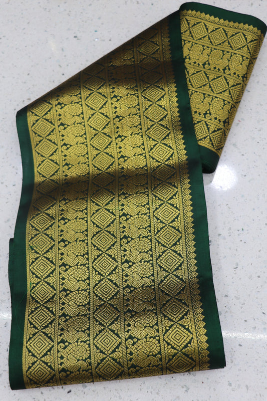 8 Inches  Pure Kanchi Border/Lace In Diamond & Annapakshi Woven Pattern