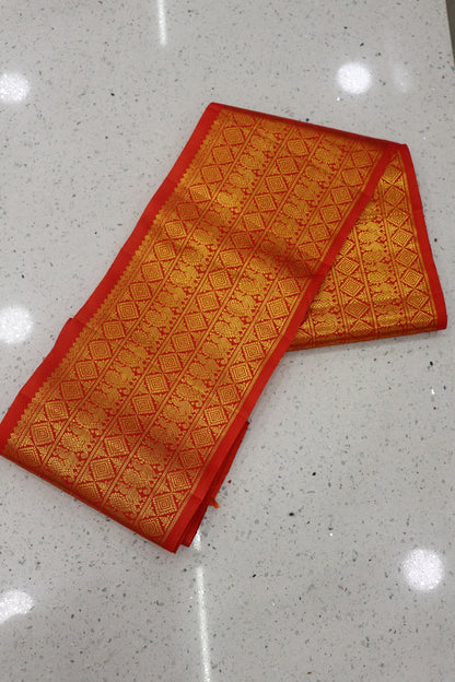 8 Inches  Pure Kanchi Border/Lace In Diamond & Annapakshi Woven Pattern