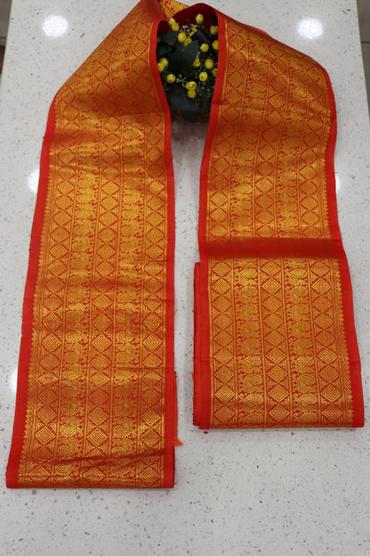 8 Inches  Pure Kanchi Border/Lace In Diamond & Annapakshi Woven Pattern