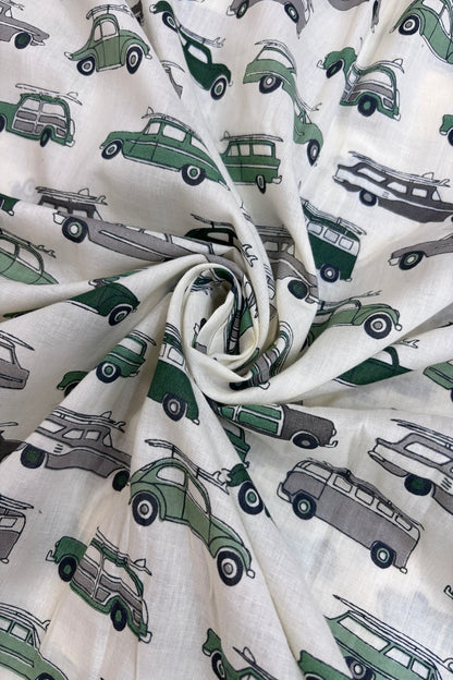 Mystery Machine Printed Pure Cotton Fabric