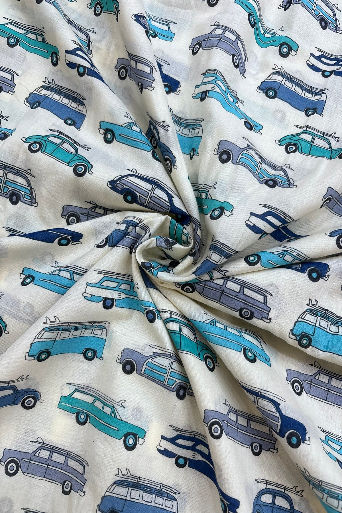 Mystery Machine Printed Pure Cotton Fabric