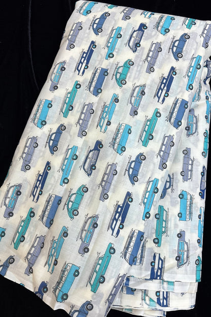 Mystery Machine Printed Pure Cotton Fabric