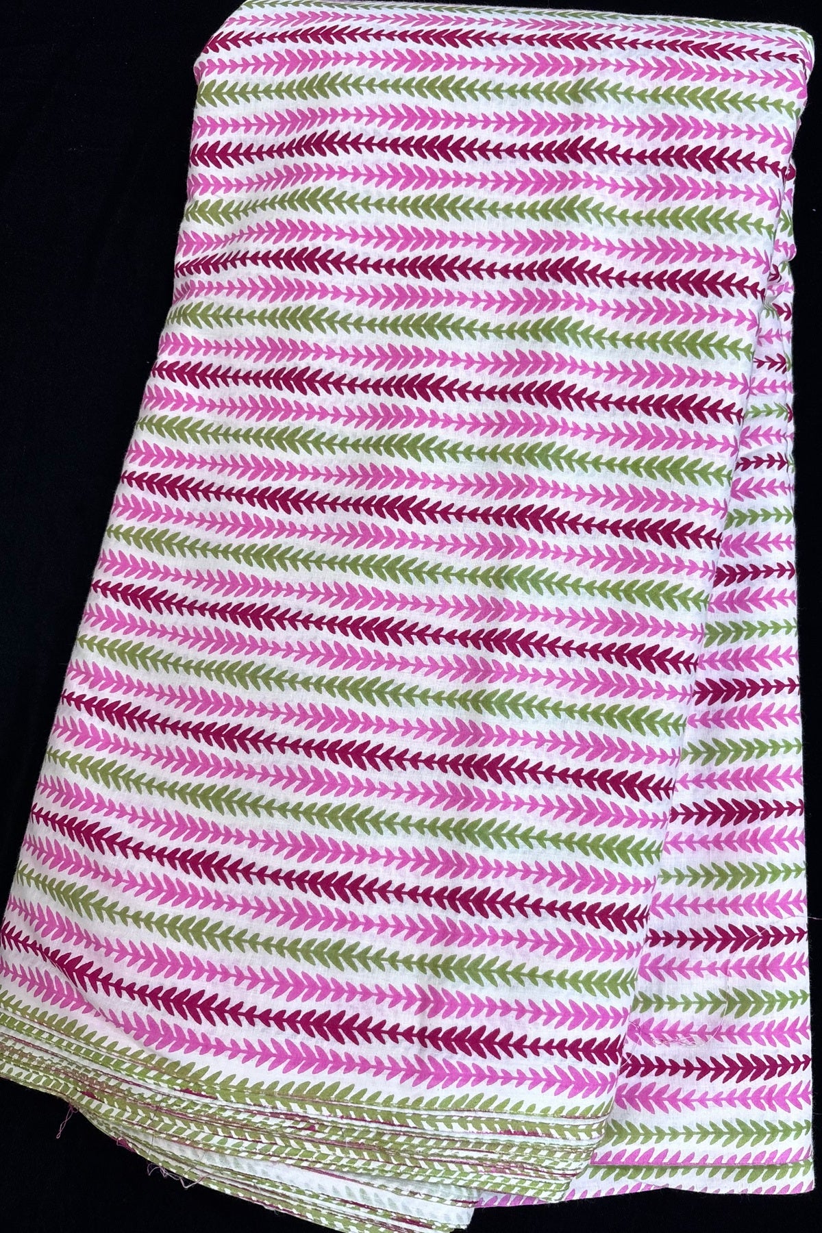 Horizontal Waved Rhythmogram Screen Printed Pure Cotton Fabric