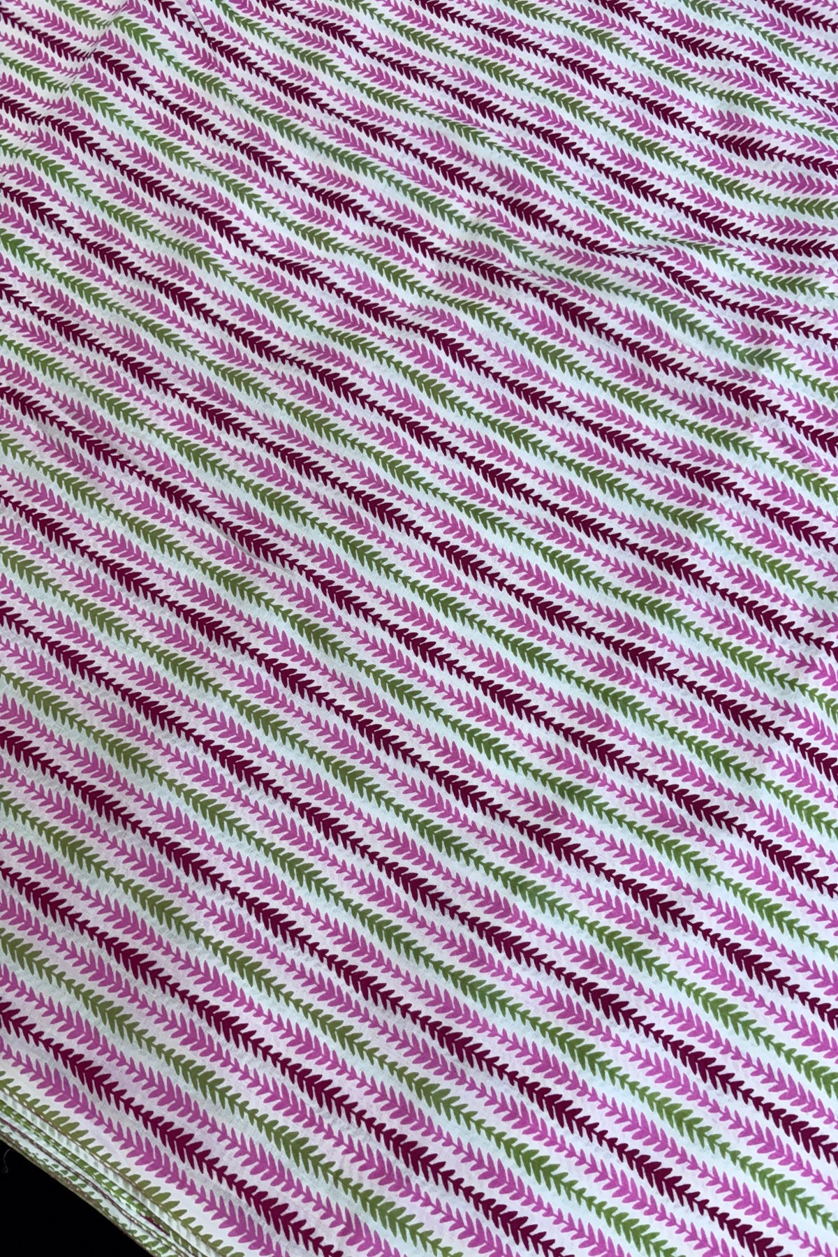 Horizontal Waved Rhythmogram Screen Printed Pure Cotton Fabric