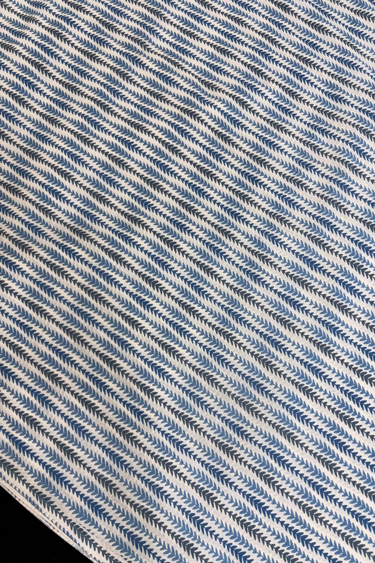 Horizontal Waved Rhythmogram Screen Printed Pure Cotton Fabric