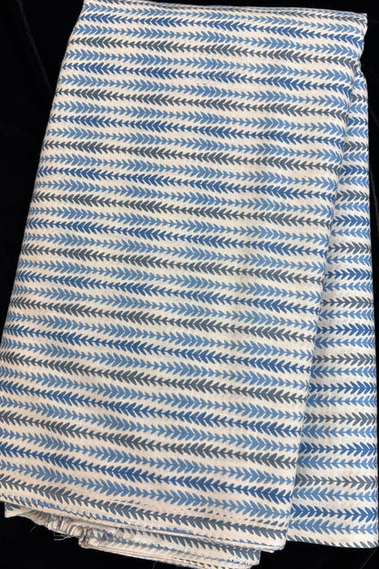 Horizontal Waved Rhythmogram Screen Printed Pure Cotton Fabric
