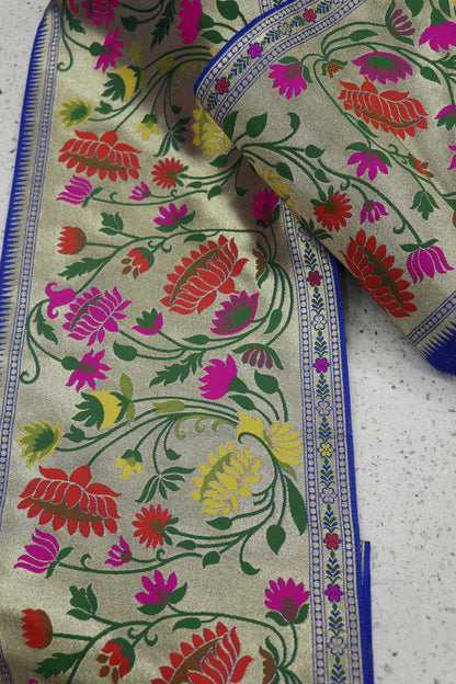 10 Inches Royal Blue Powerloom Paithani Border