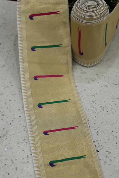 4 Inches White Dyeable Powerloom Single Muniya Paithani Border