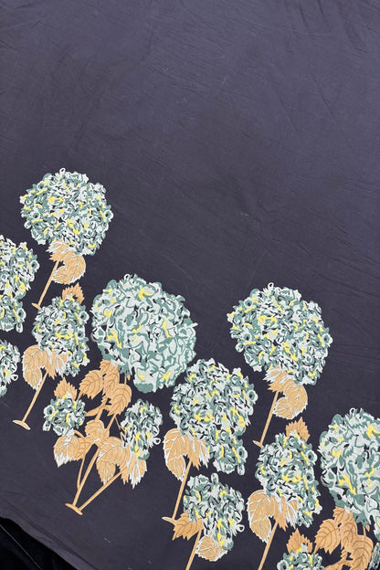 Green and Yellow Hydrangea Printed Pure Cotton Fabric