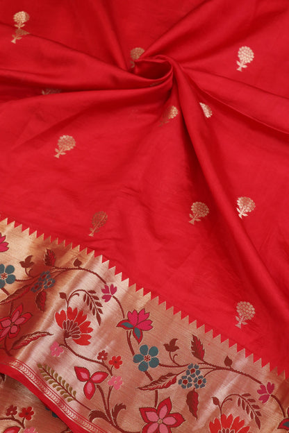 Pure Banaras Silk Woven Lehenga With Paithani Border