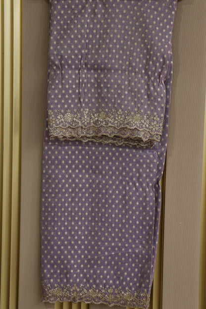 Polka Dota Woven Uppada Tissue Dupatta With Scallop Boder