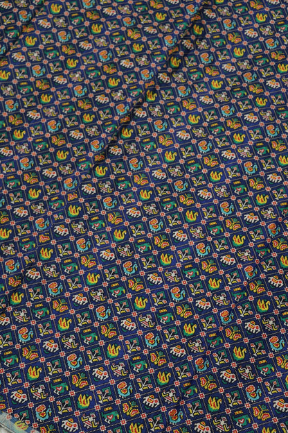 Semi Rawsilk Traditional Patola Design Printed Fabric