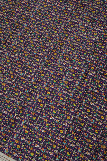 Semi Rawsilk Traditional Patola Design Printed Fabric