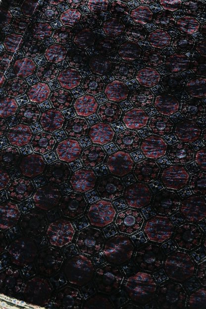 Pure Velvet Ajrak Printed Fabric
