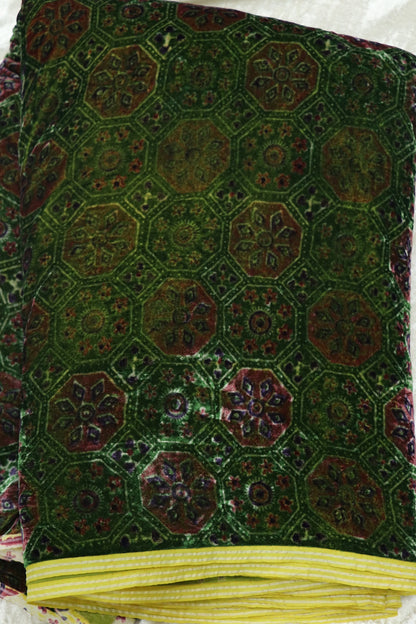 Pure Velvet Ajrak Printed Fabric