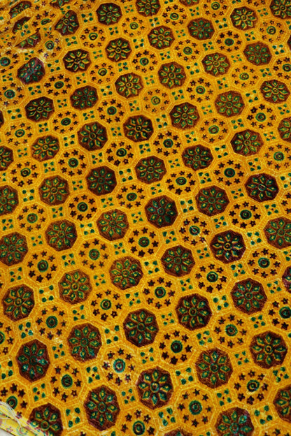 Pure Velvet Ajrak Printed Fabric