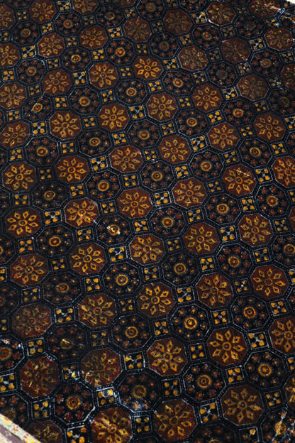 Pure Velvet Ajrak Printed Fabric