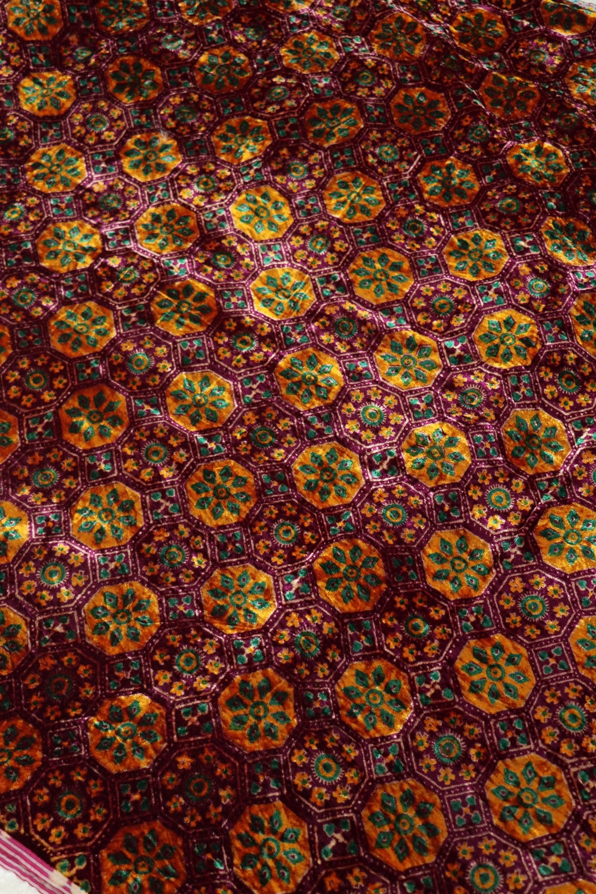 Pure Velvet Ajrak Printed Fabric