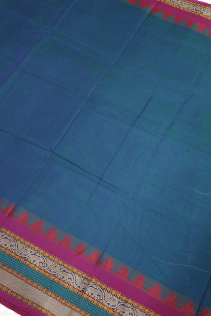 Naryanpet Cotton With Traditional Rudraksha & Elephant Peacock Border
