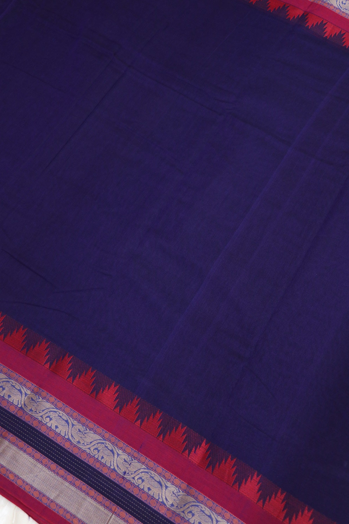 Naryanpet Cotton With Traditional Rudraksha & Elephant Peacock Border