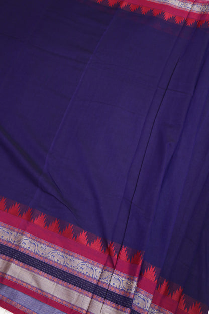 Naryanpet Cotton With Traditional Rudraksha & Elephant Peacock Border