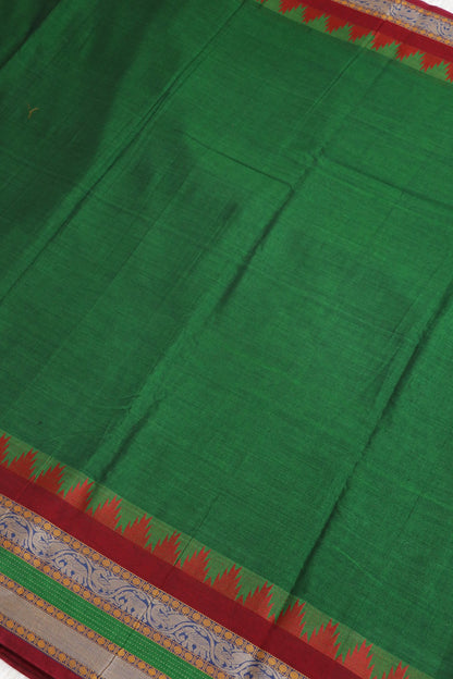 Naryanpet Cotton With Traditional Rudraksha & Elephant Peacock Border
