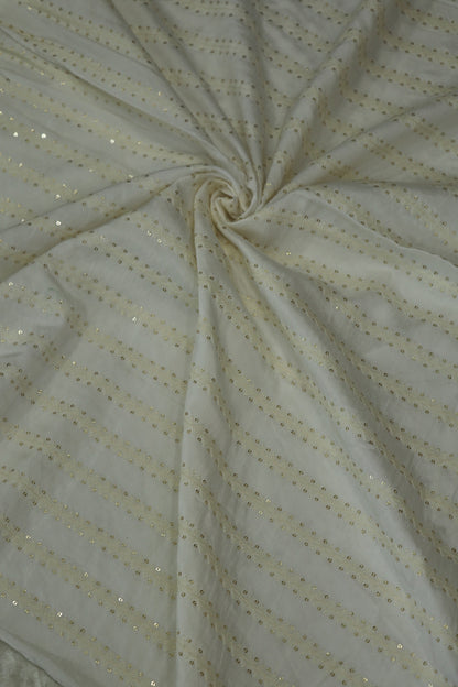 Berry Silk Vertical Lines Thread Embroidered With Sequins