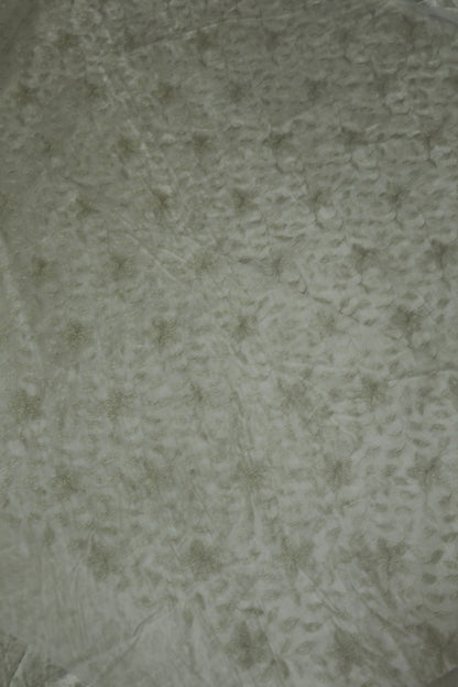 Jaal Design Light Gold Zari Thread Embroidered Organza Dyeable Fabric