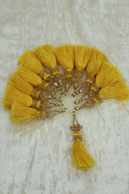 Saree Pallu Tassels With Small & Big Glass Crystal Beads