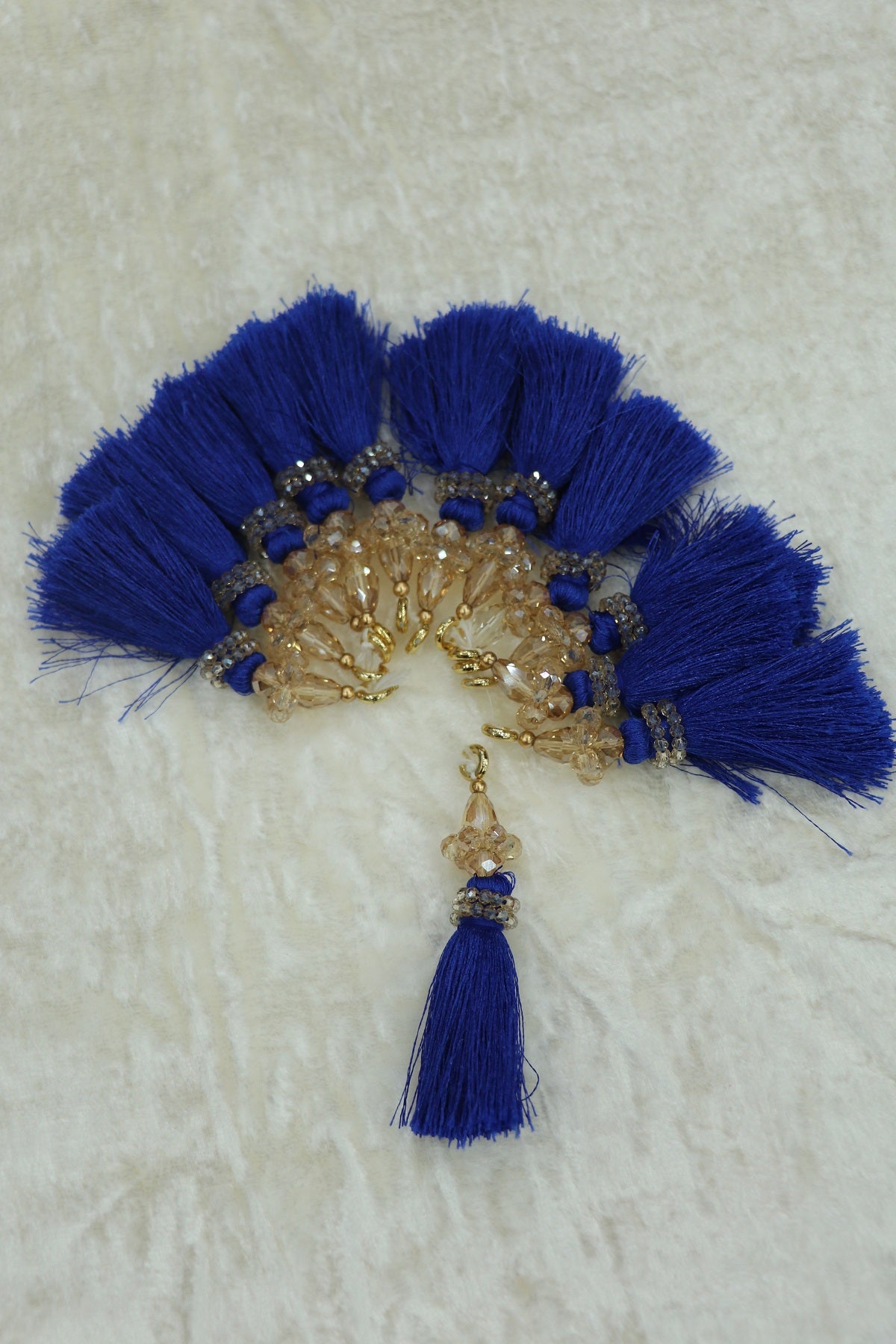 Saree Pallu Tassels With Small & Big Glass Crystal Beads