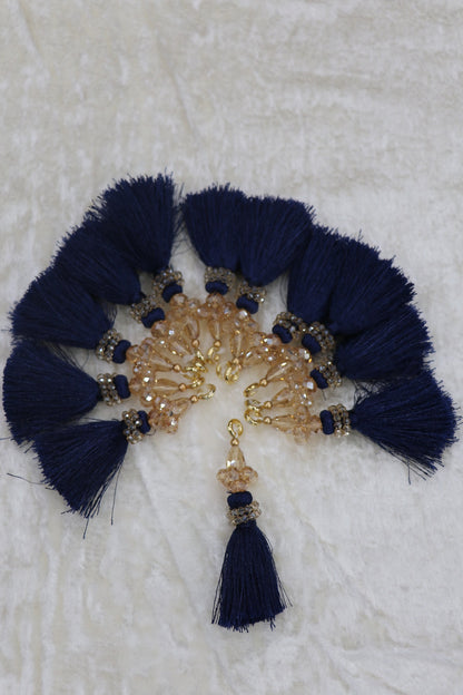 Saree Pallu Tassels With Small & Big Glass Crystal Beads