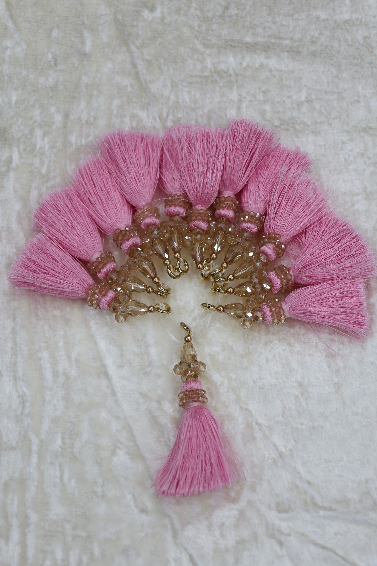 Saree Pallu Tassels With Small & Big Glass Crystal Beads