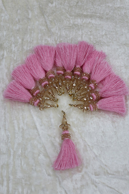 Saree Pallu Tassels With Small & Big Glass Crystal Beads