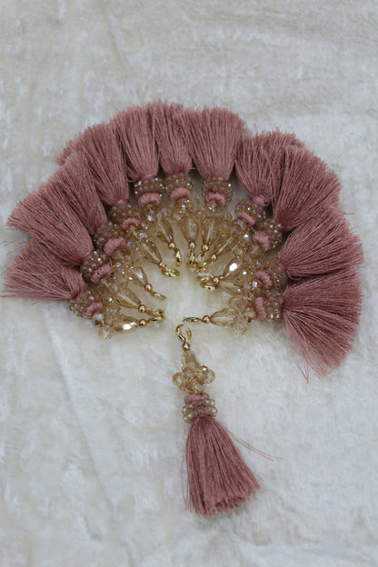 Saree Pallu Tassels With Small & Big Glass Crystal Beads