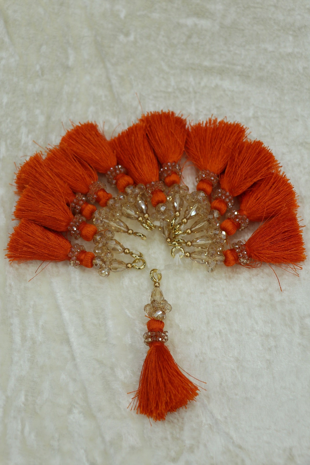 Saree Pallu Tassels With Small & Big Glass Crystal Beads