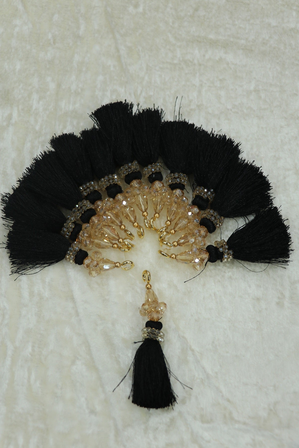 Saree Pallu Tassels With Small & Big Glass Crystal Beads