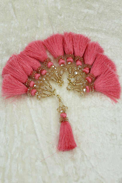 Saree Pallu Tassels With Small & Big Glass Crystal Beads