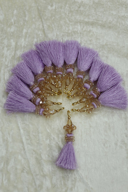 Saree Pallu Tassels With Small & Big Glass Crystal Beads