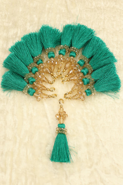 Saree Pallu Tassels With Small & Big Glass Crystal Beads