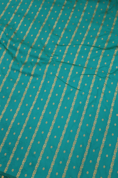 Banaras Floral Butties & Vertical Gold Zari Woven Fabric