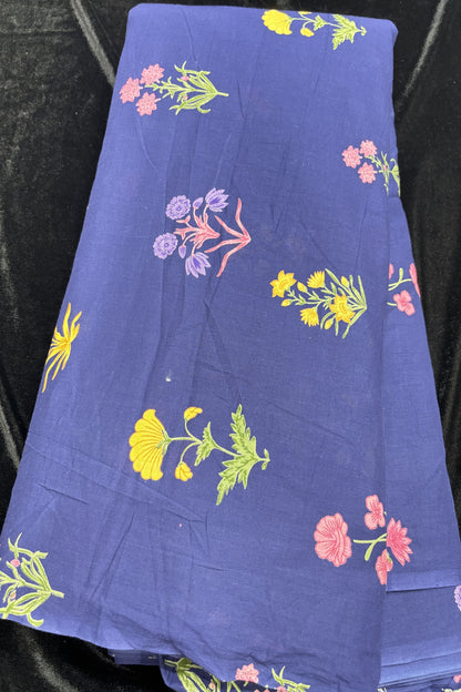 Mughal Floral Printed Pure Cotton Fabric