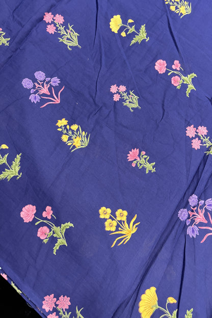 Mughal Floral Printed Pure Cotton Fabric