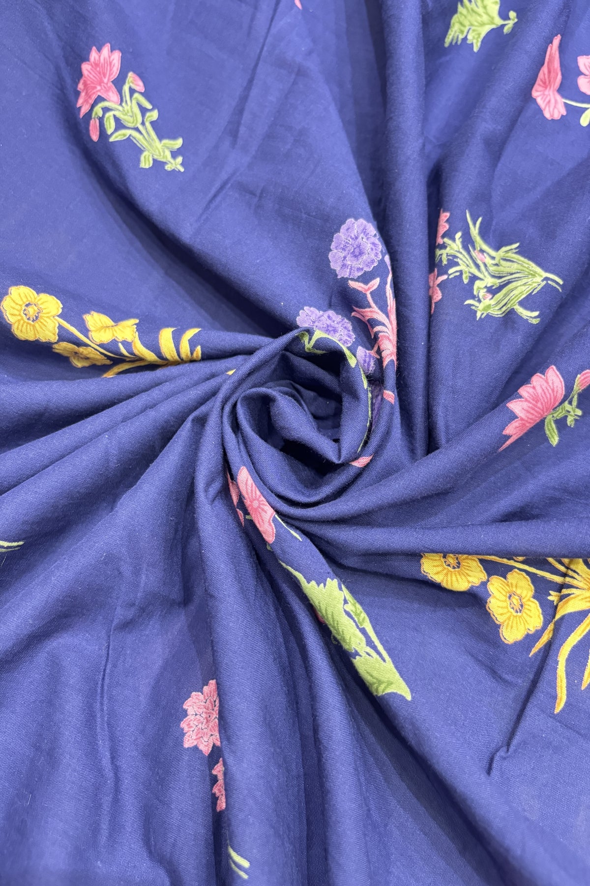 Mughal Floral Printed Pure Cotton Fabric