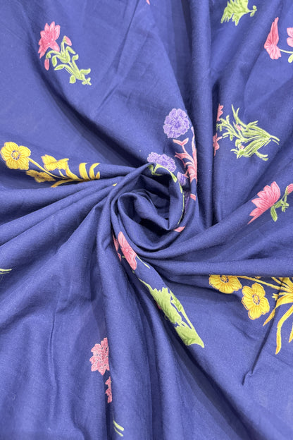 Mughal Floral Printed Pure Cotton Fabric