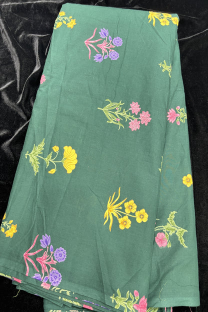 Mughal Floral Printed Pure Cotton Fabric