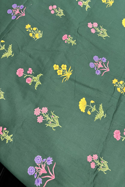 Mughal Floral Printed Pure Cotton Fabric