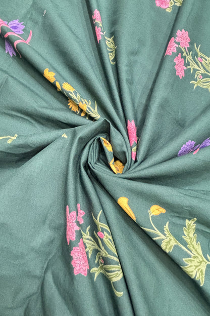 Mughal Floral Printed Pure Cotton Fabric