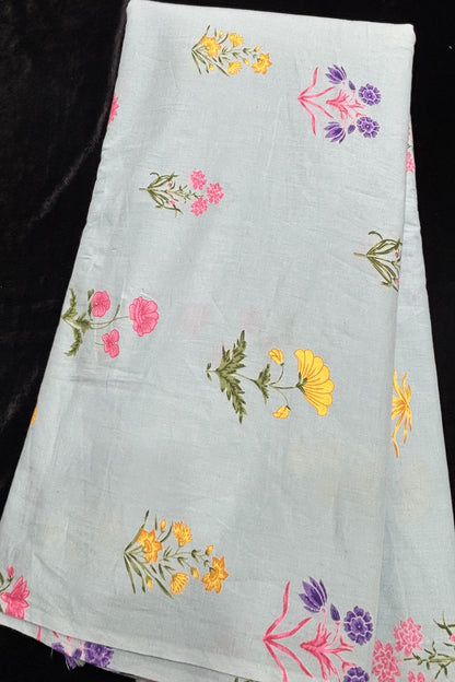 Mughal Floral Printed Pure Cotton Fabric