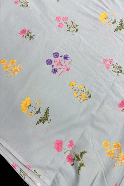 Mughal Floral Printed Pure Cotton Fabric